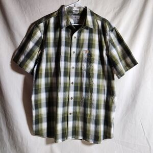 Carhartt Men's XL Green Plaid Short Sleeve Shirt Relaxed Fit